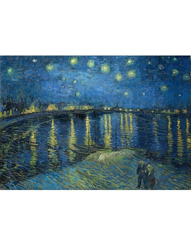 ﻿SET DE TABLE peinture Van Gogh, Tableau, Nuit étoilée sur le Rhône, Plastique, PVC, Semi-rigide, Design original, Lavable